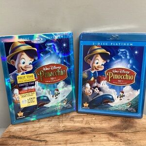 New & Sealed - Blue Ray DVD - Pinocchio - 70th Anniversary - 2 Disco Platinum